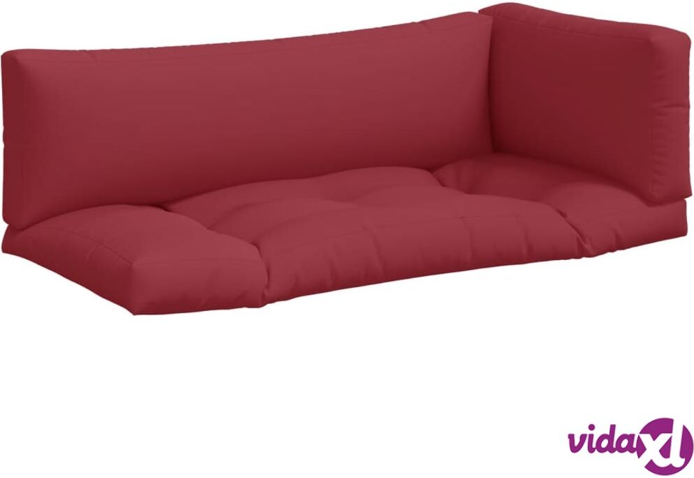 vidaXL Pallet Cushions 3 pcs Red Polyester