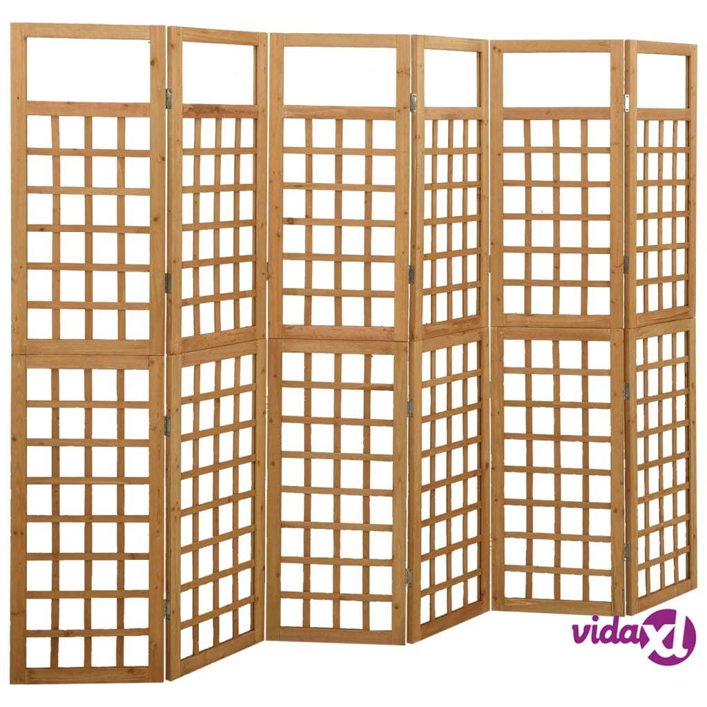 vidaXL 6-Panel Room Divider/Trellis Solid Fir Wood 242.5x180 cm