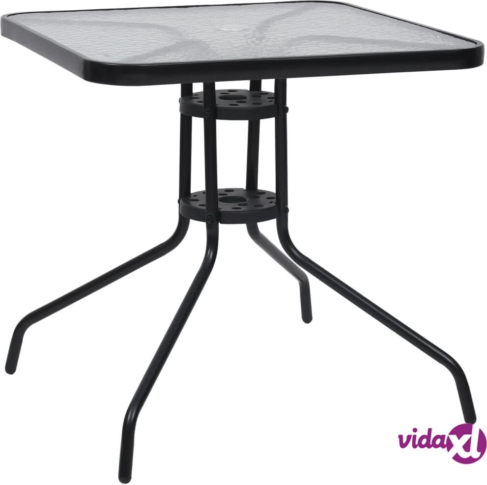 vidaXL Garden Table Black 70x70x70 cm Steel