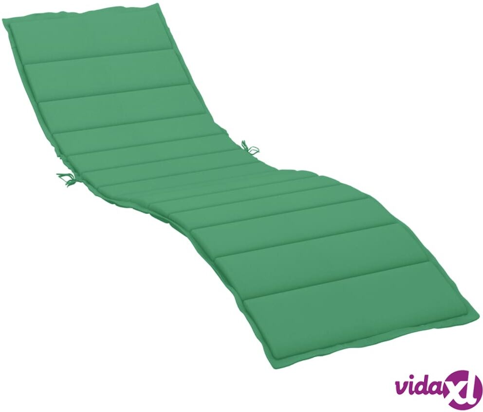 vidaXL Sun Lounger Cushion Green 200x70x3 cm Fabric