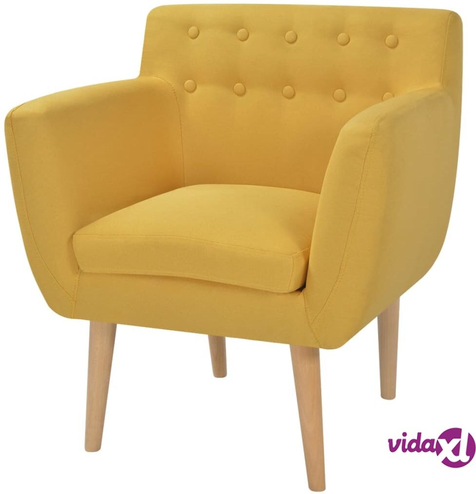 vidaXL Armchair Yellow Fabric