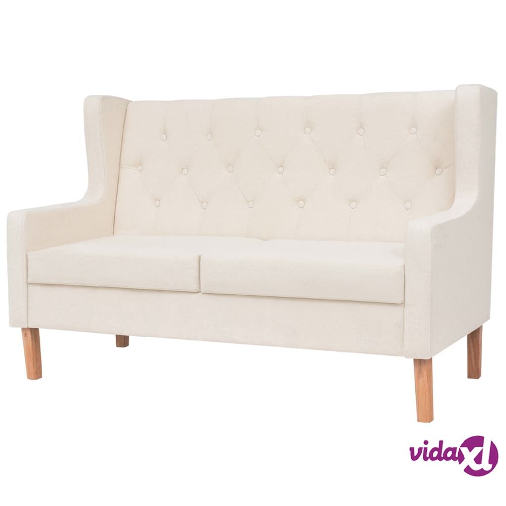 vidaXL 2-Seater Sofa Fabric Cream White