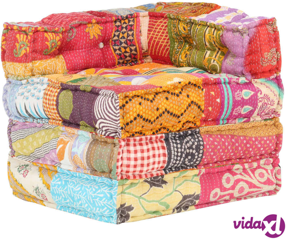 vidaXL Modular Pouffe Patchwork Fabric