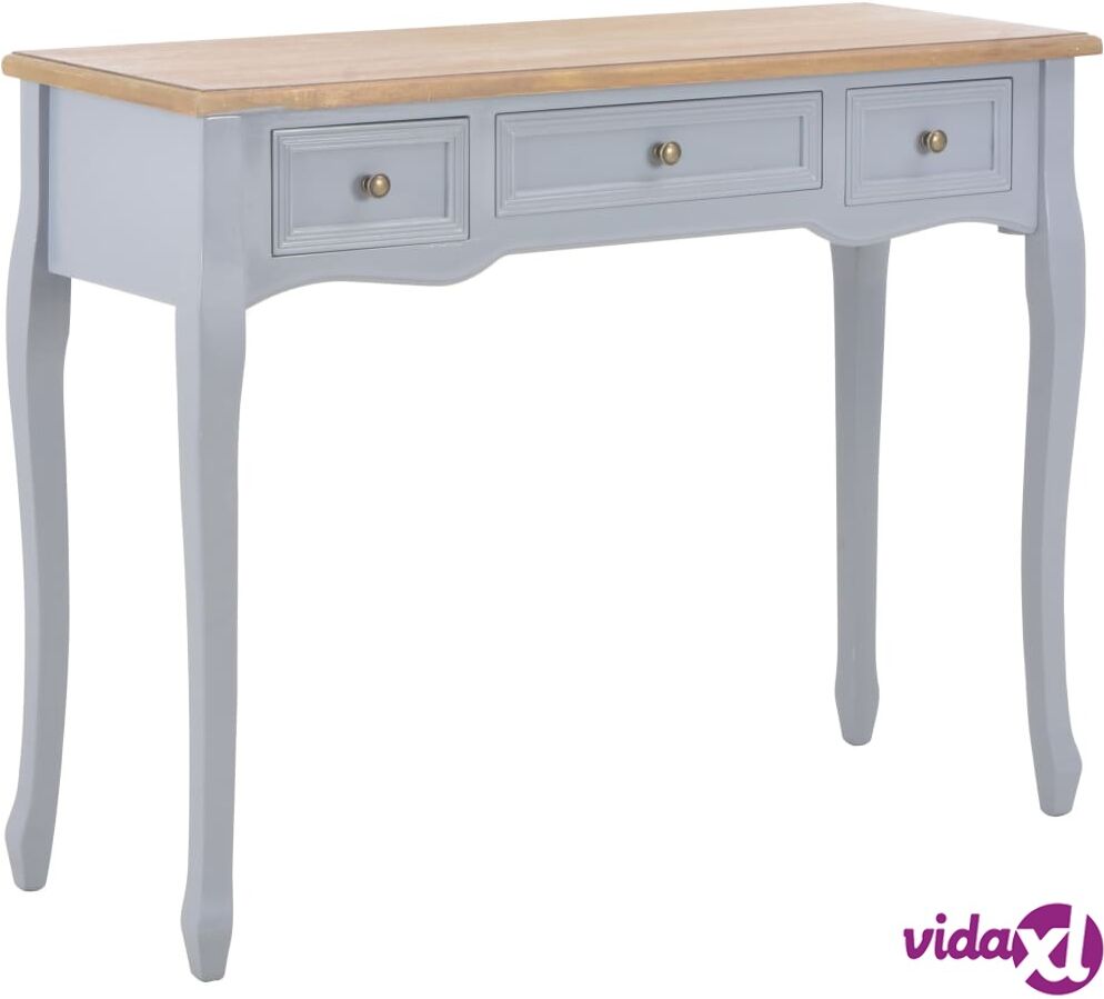 vidaXL Dressing Console Table with 3 Drawers Grey