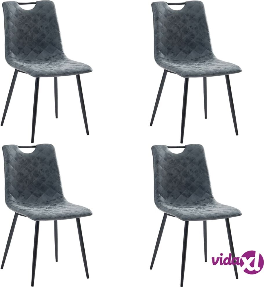 vidaXL Dining Chairs 4 pcs Black Faux Leather