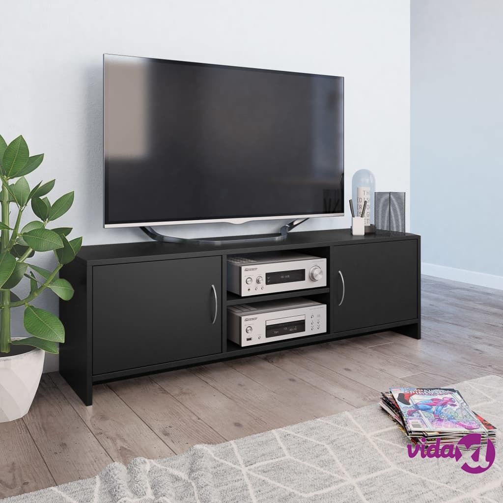 vidaXL TV Cabinet Black 120x30x37,5 cm Chipboard