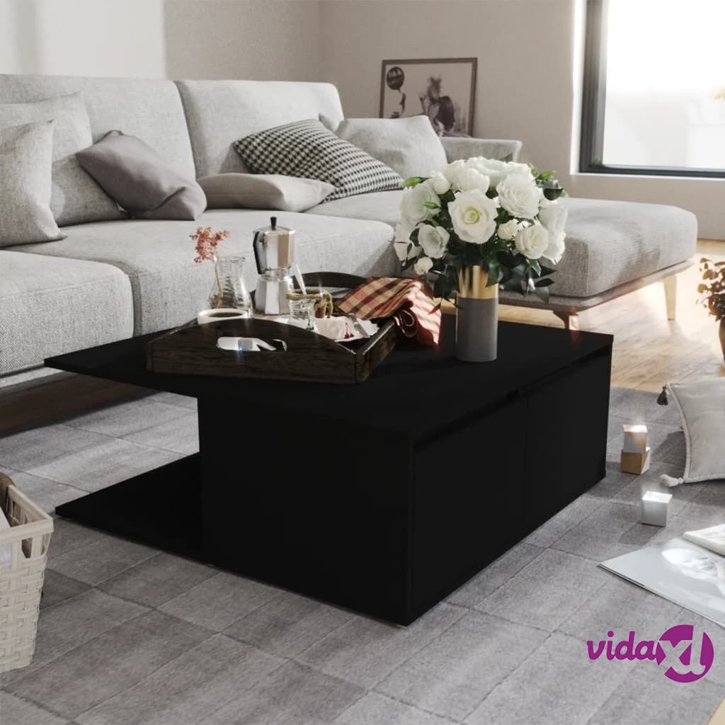 vidaXL Coffee Table Black 80x80x31 cm Chipboard