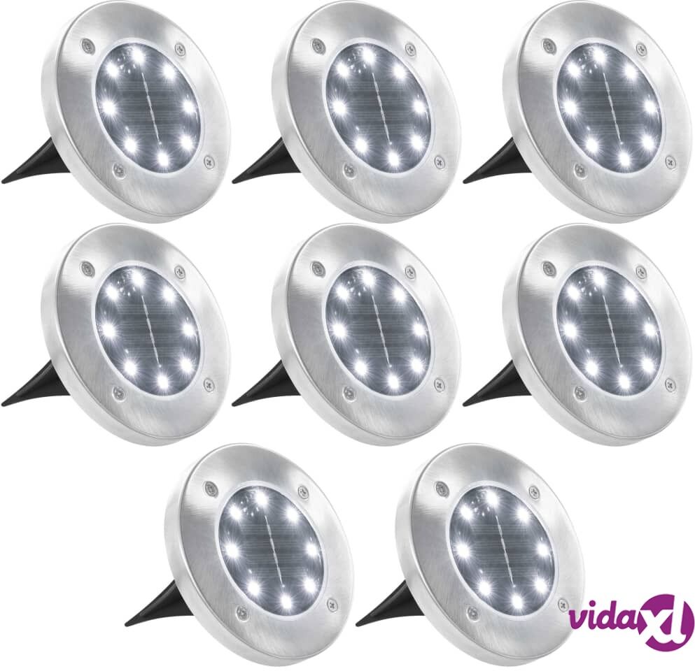 vidaXL Solar Ground Lights 8 pcs LED Lights White