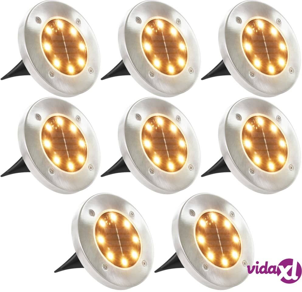 vidaXL Solar Ground Lights 8 pcs LED Lights Warm White