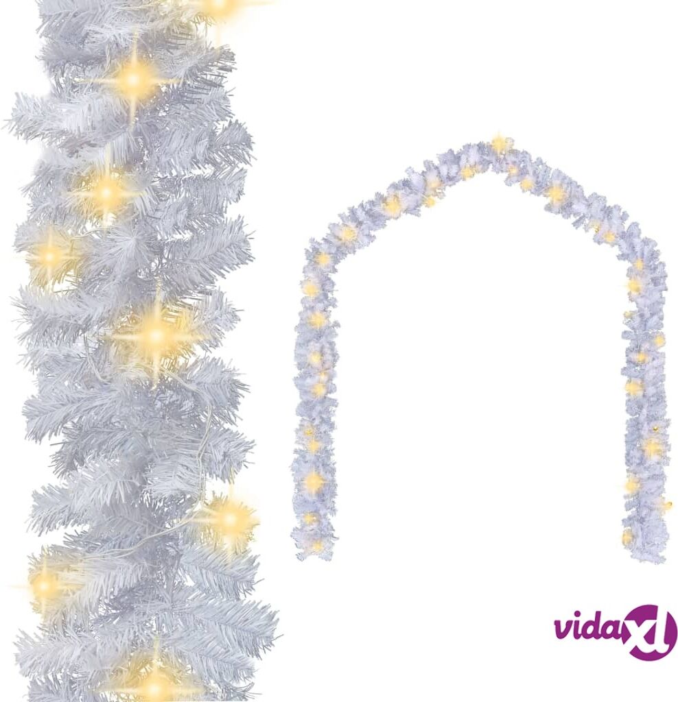 vidaXL Christmas Garland with LED Lights 20 m White