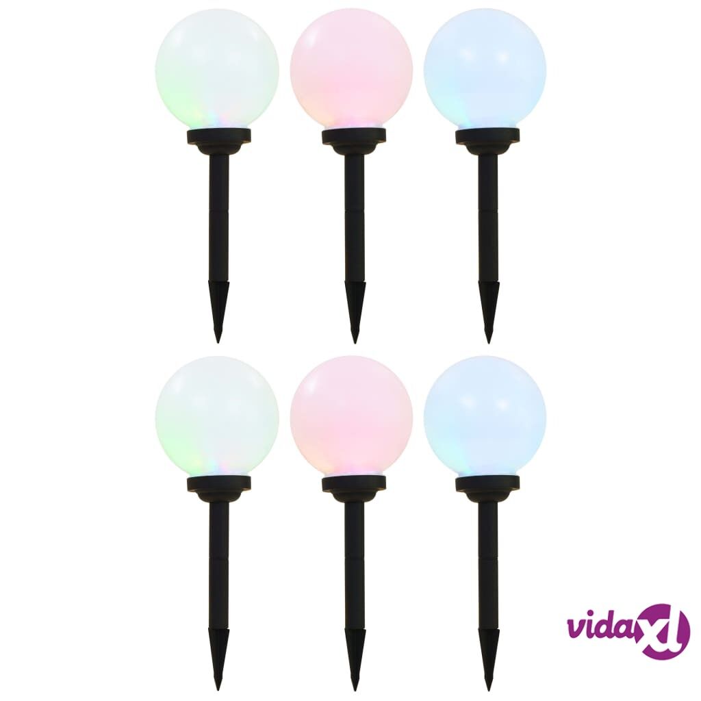 vidaXL Outdoor Solar Lamps 6 pcs LED Spherical 20 cm RGB