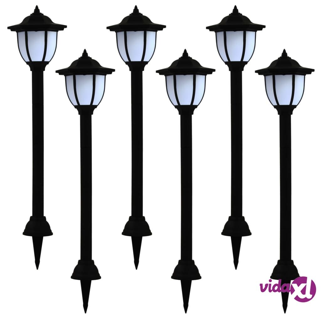 vidaXL Outdoor Solar Lamps 6 pcs LED Black