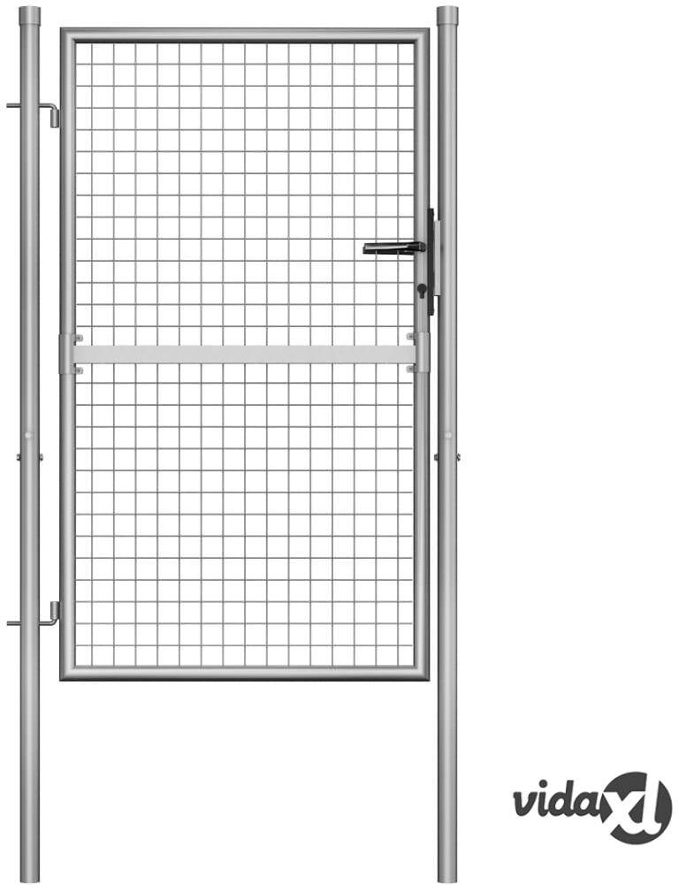 vidaXL Garden Gate Galvanised Steel 105x175 cm Silver