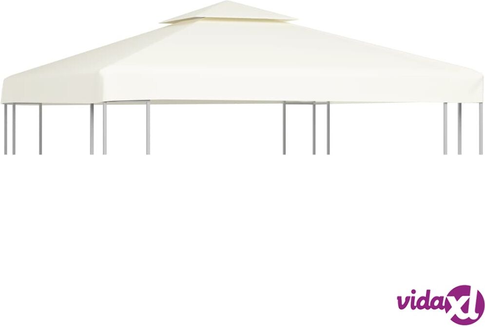 vidaXL Waterproof Gazebo Cover Canopy 310 g / m² Cream White 3 x 3 m