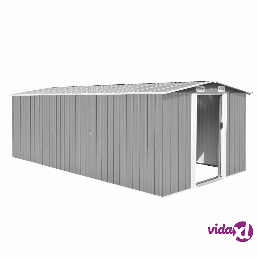 vidaXL Garden Shed 257x489x181 cm Metal Grey (AU only)