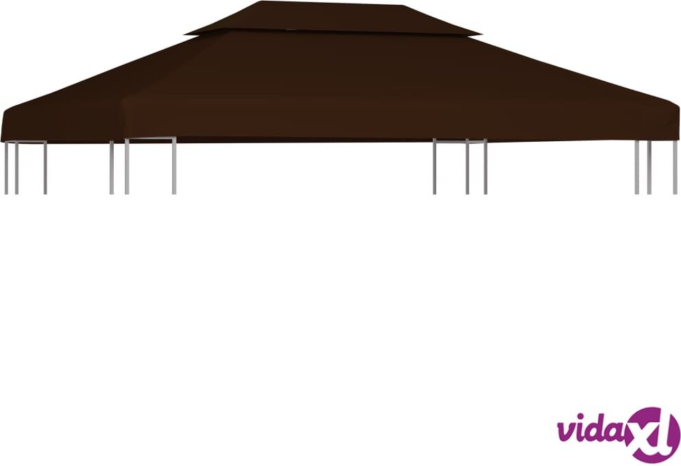 vidaXL 2-Tier Gazebo Top Cover 310 g/m² 4x3 m Brown