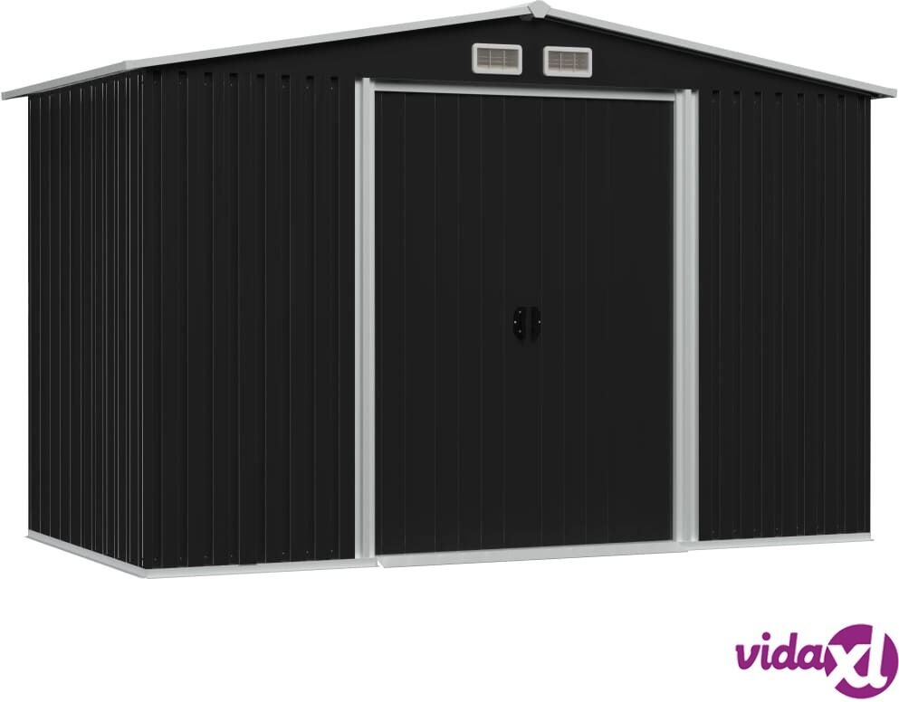 vidaXL Garden Storage Shed Anthracite Steel 257x205x178 cm