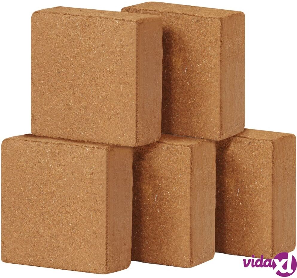 vidaXL Coir Blocks 5 pcs 5 kg 30x30x10 cm