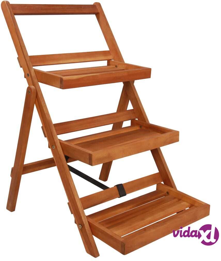 vidaXL 3-Tier Plant Stand 50x63x80 cm Solid Acacia Wood