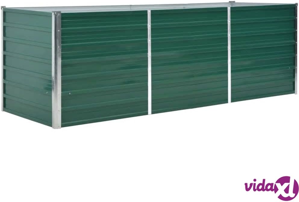 vidaXL Garden Raised Bed Galvanised Steel 240x80x77 cm Green