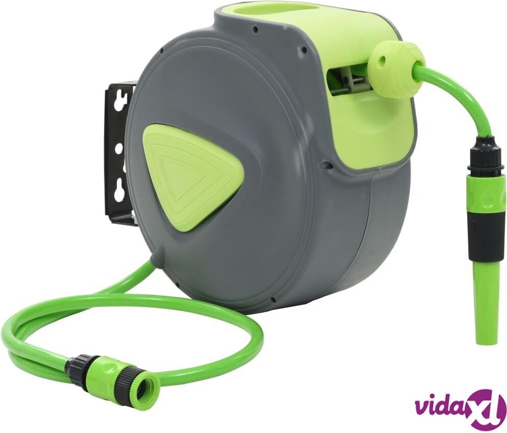 vidaXL Automatic Retractable Water Hose Reel Wall Mounted 10+1 m