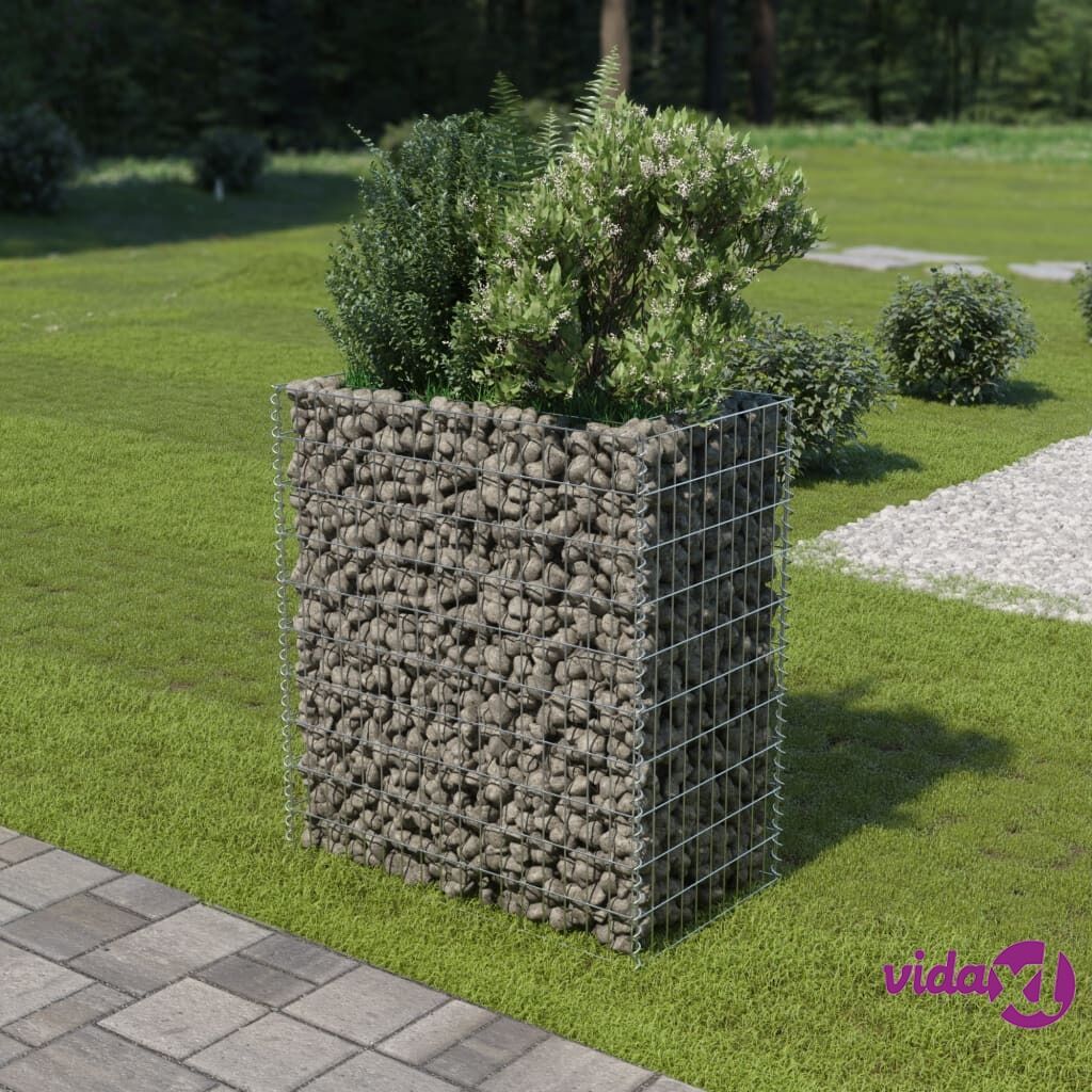 vidaXL Gabion Raised Bed Galvanised Steel 90x50x100 cm