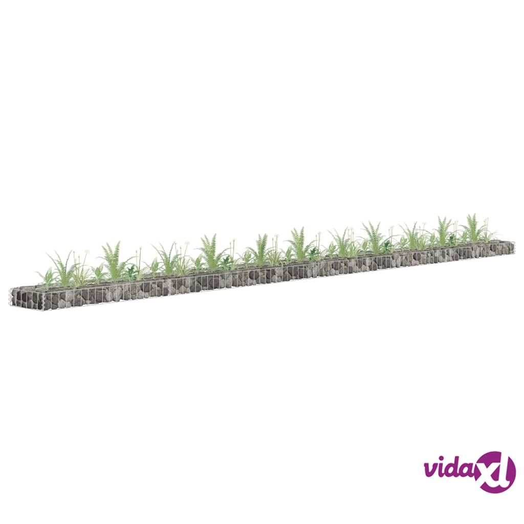 vidaXL Gabion Raised Bed Galvanised Steel 450x30x10 cm