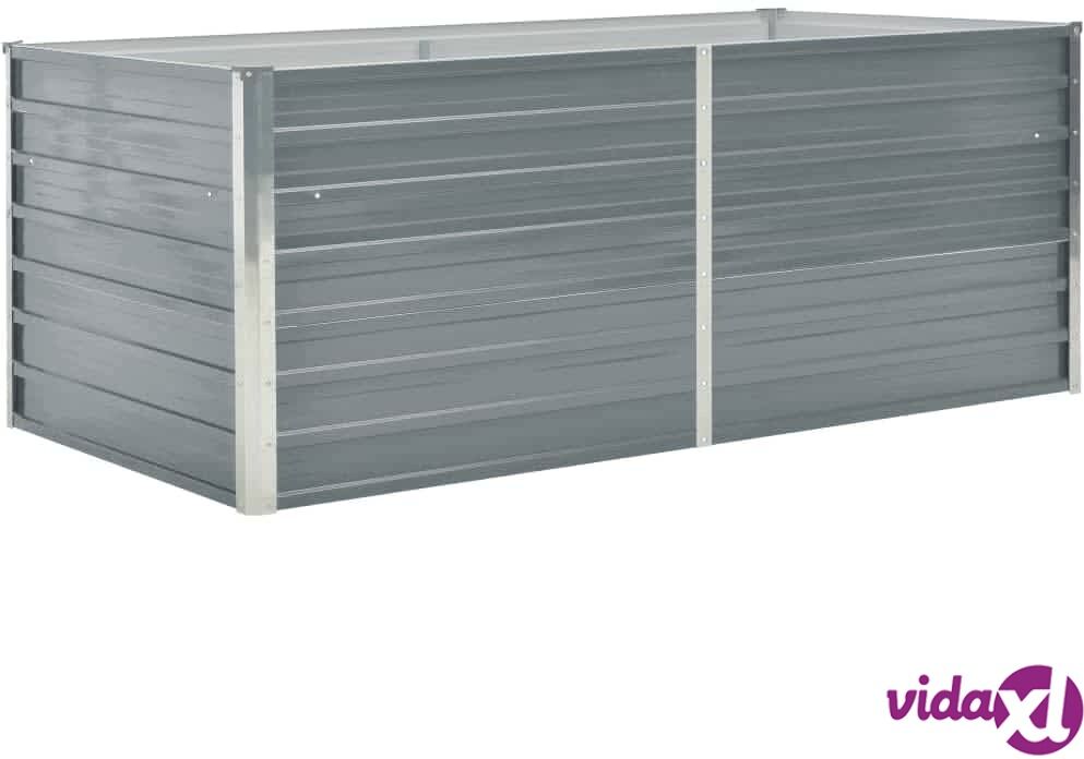 vidaXL Raised Garden Bed 160x80x45 cm Galvanised Steel Grey