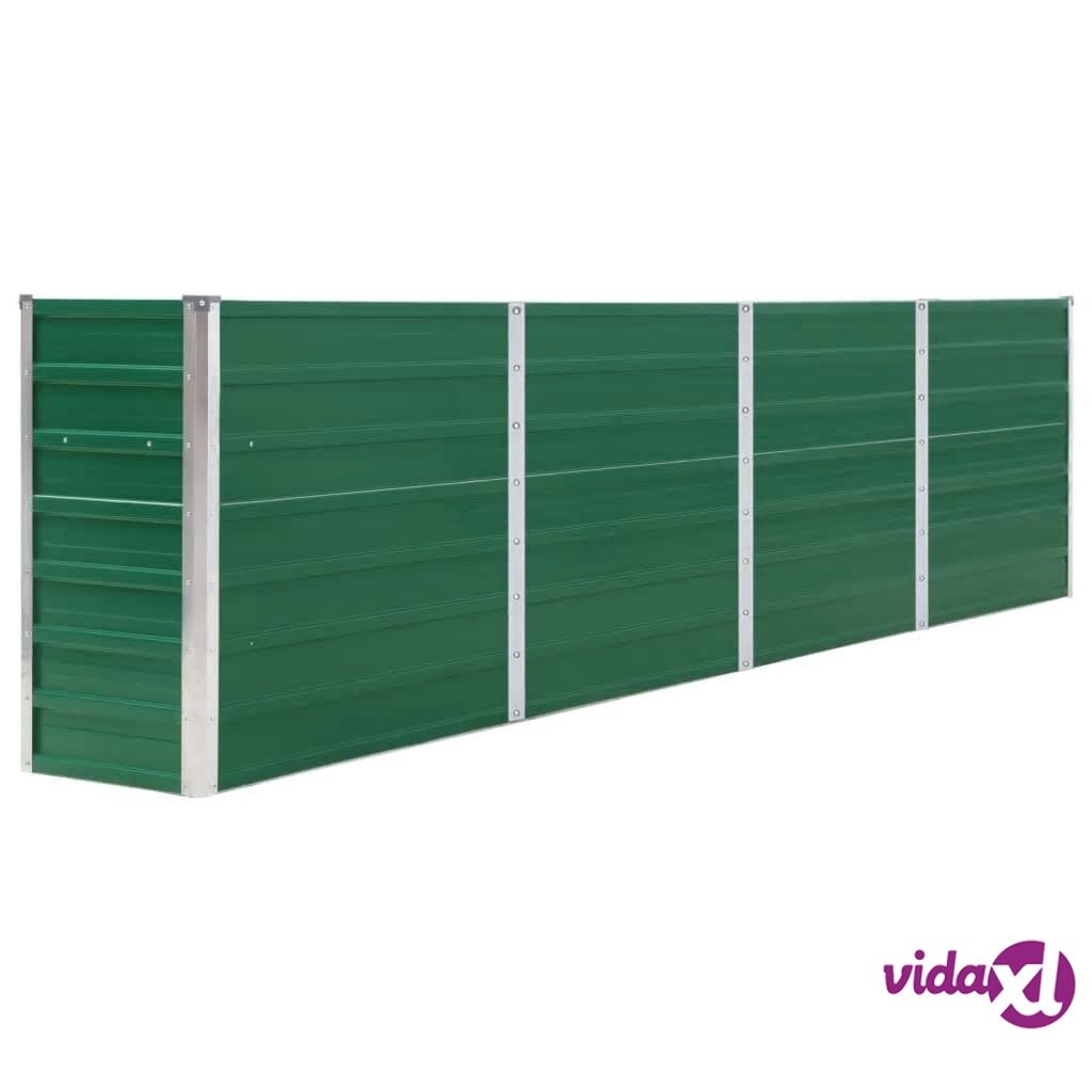 vidaXL Raised Garden Bed 320x40x77 cm Galvanised Steel Green