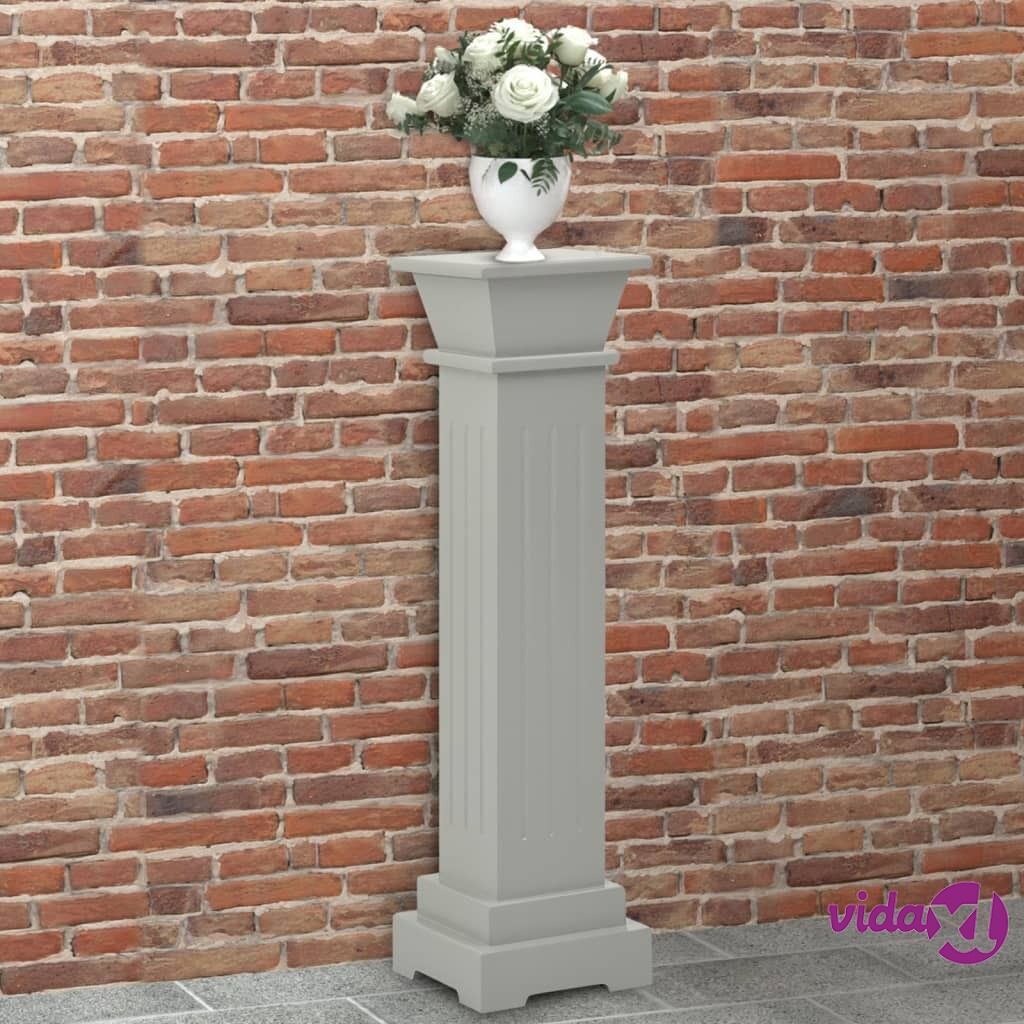 vidaXL Classic Square Pillar Plant Stand Grey 17x17x66 cm MDF