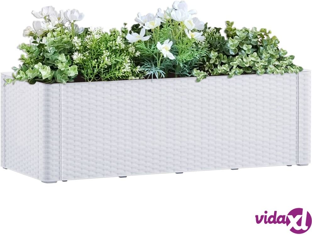 vidaXL Garden Raised Bed with Self Watering System White 100x43x33 cm