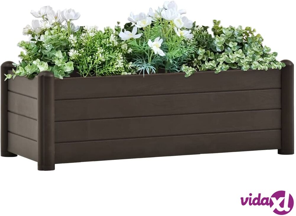 vidaXL Garden Raised Bed PP Mocha 100x43x35 cm