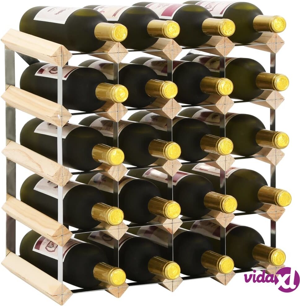 vidaXL Wine Rack for 20 Bottles Solid Pinewood