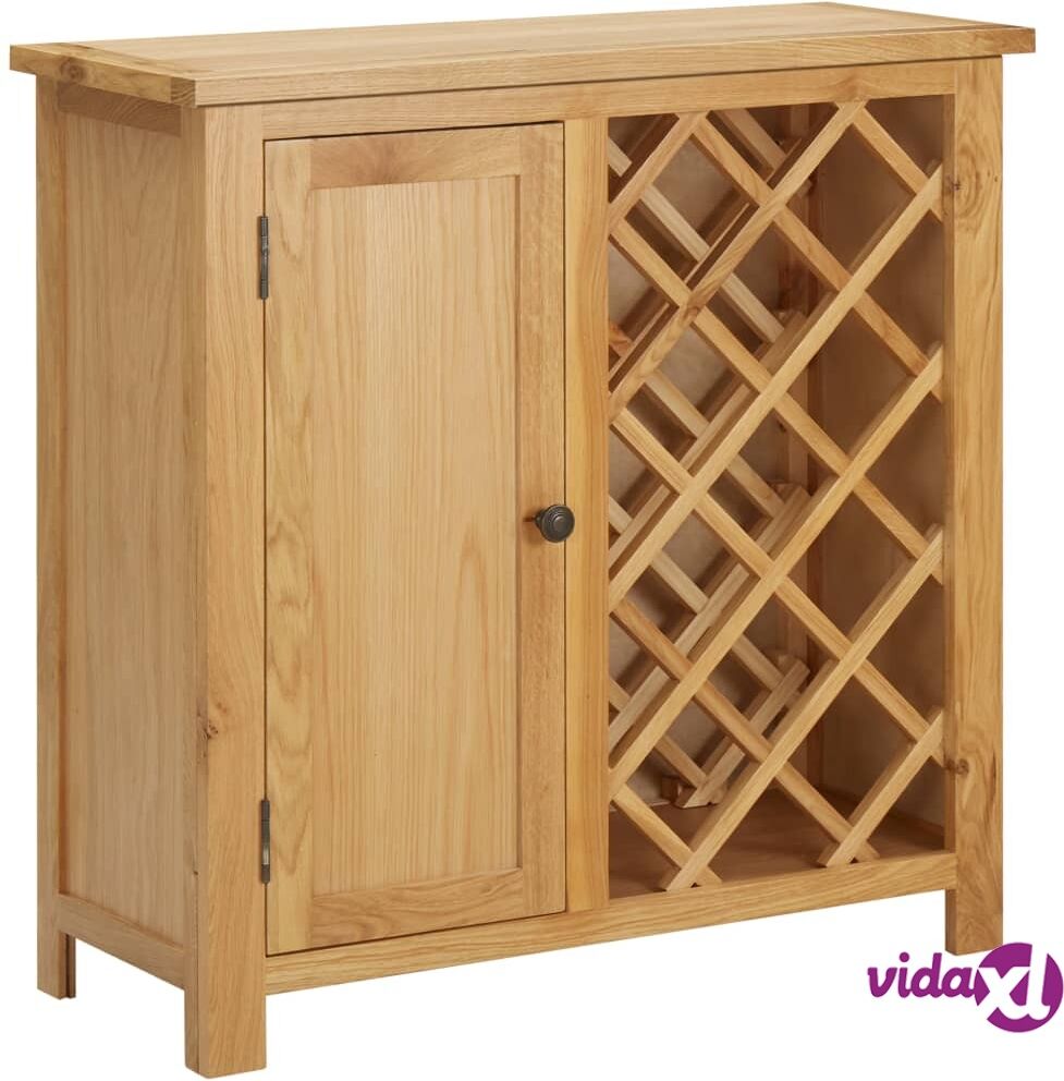 vidaXL Wine Cabinet for 11 Bottles 80x32x80 cm Solid Oak Wood