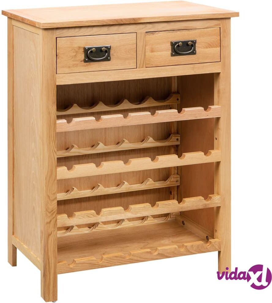 vidaXL Wine Cabinet 72x32x90 cm Solid Oak Wood