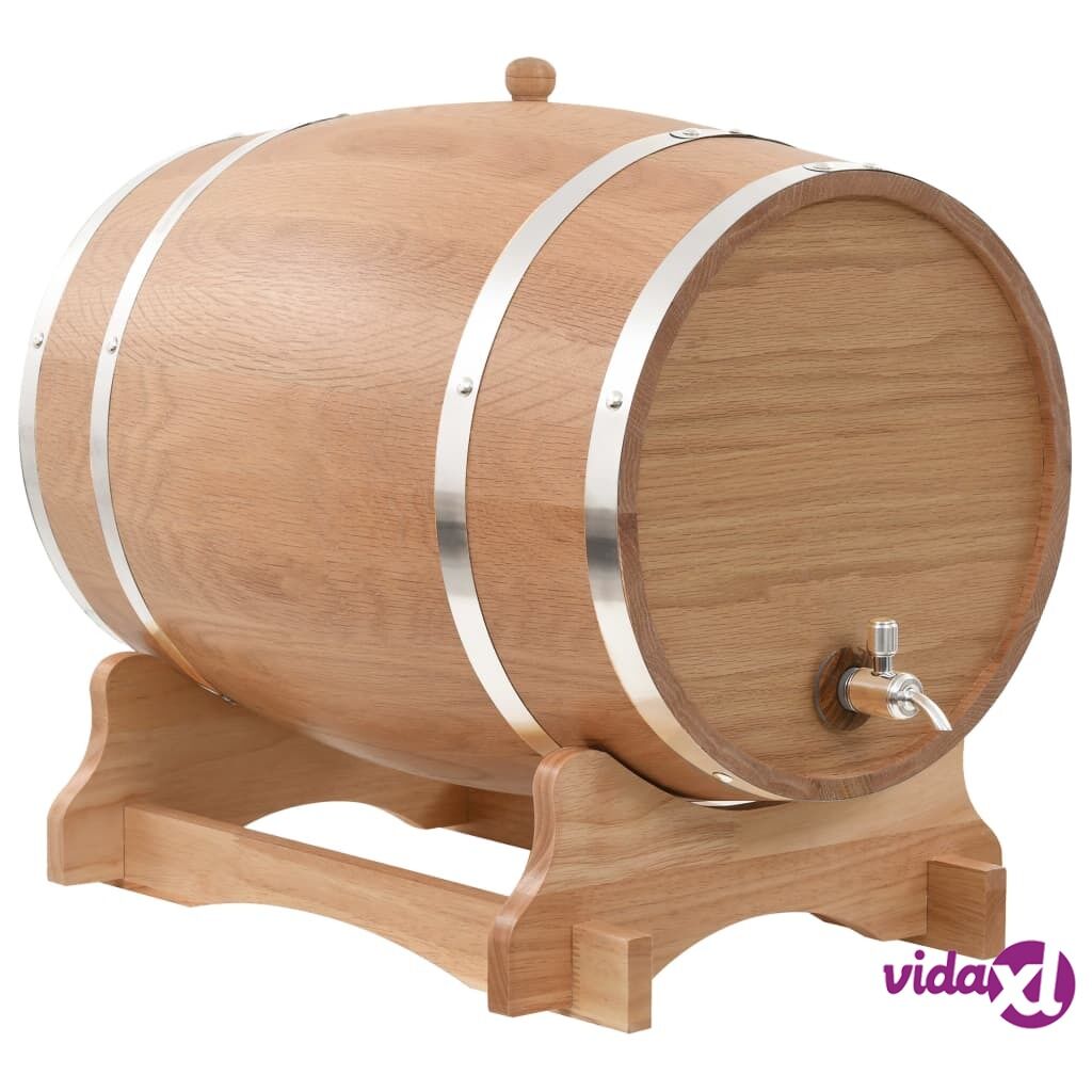 vidaXL Wine Barrel with Tap Solid Oak Wood 35 L