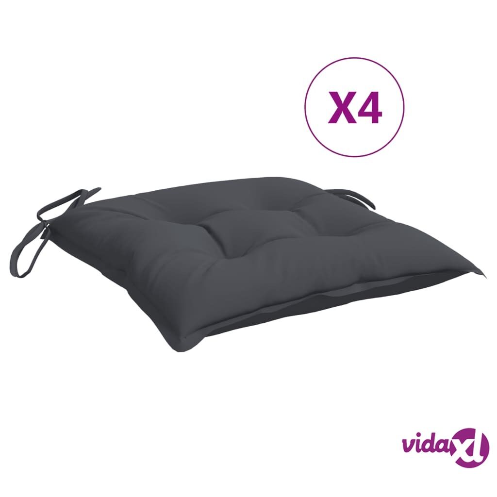 vidaXL Chair Cushions 4 pcs Anthracite 50x50x7 cm Fabric
