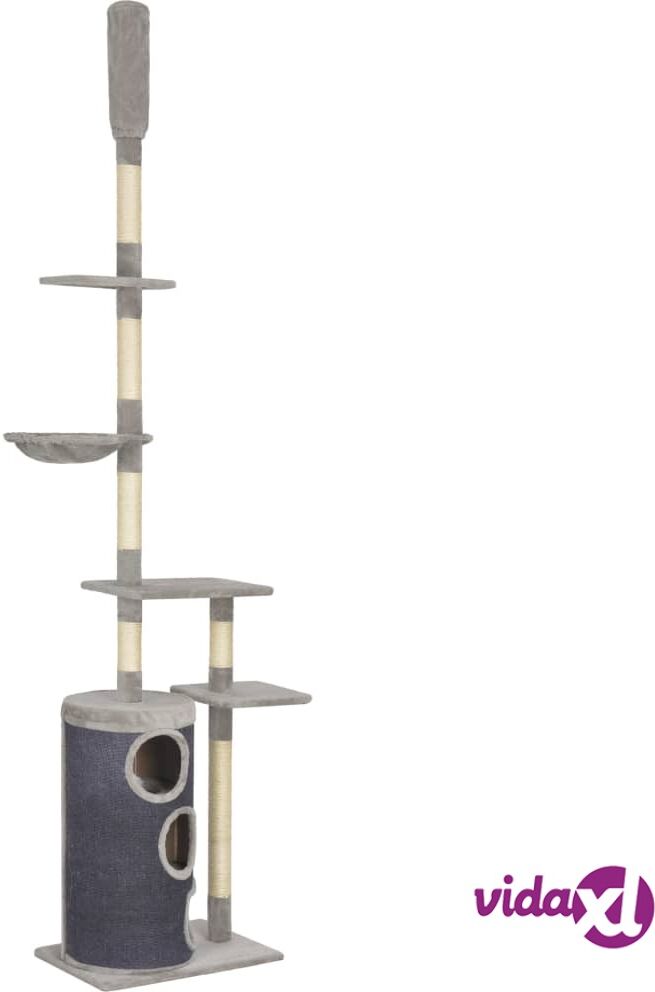 vidaXL Cat Tree with Sisal Scratching Posts Grey 260 cm