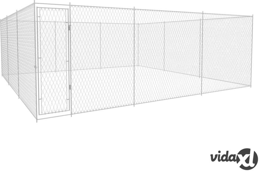 vidaXL Outdoor Dog Kennel Galvanised Steel 570x570x185 cm