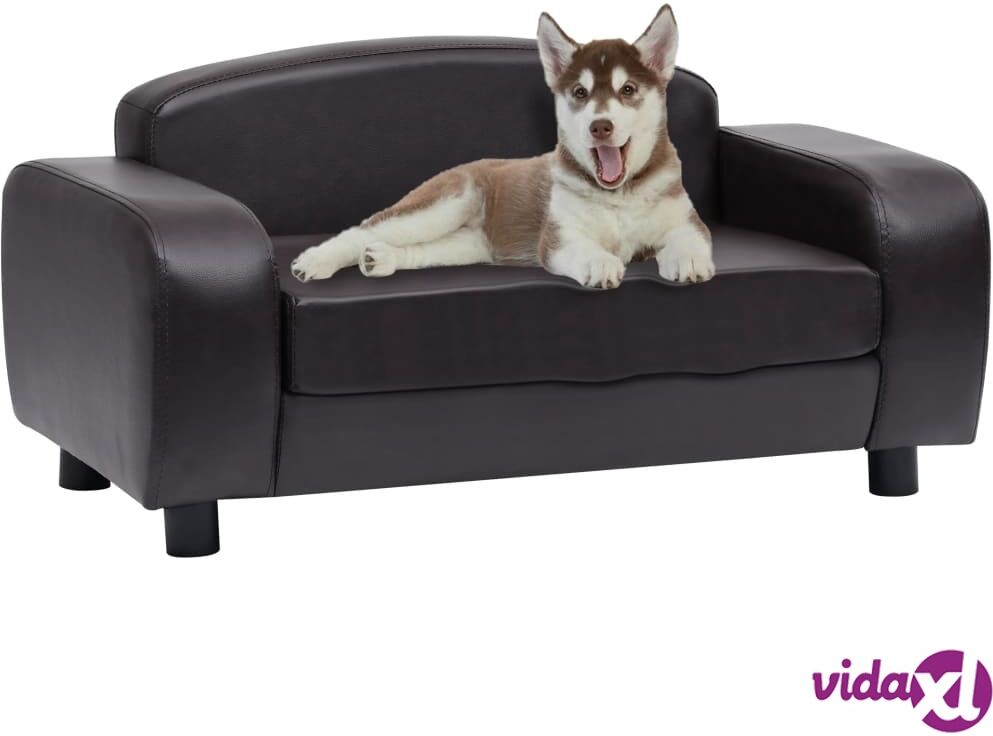 vidaXL Dog Sofa Brown 80x50x40 cm Faux Leather