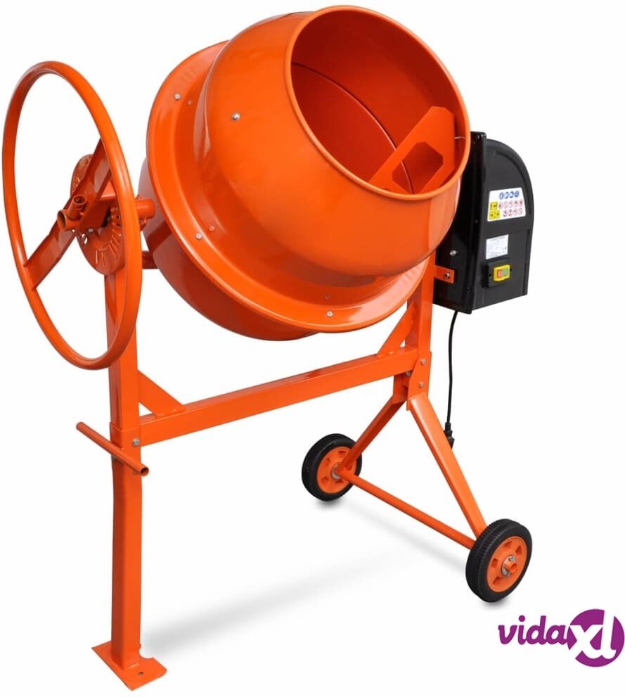 vidaXL Concrete Mixer Cement Mixer 140 L 650 W Steel Orange