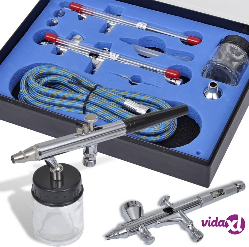 vidaXL Airbrush Set with 2 Spray Guns