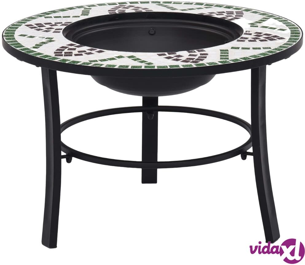 vidaXl Mosaic Fire Pit Green 68cm Ceramic