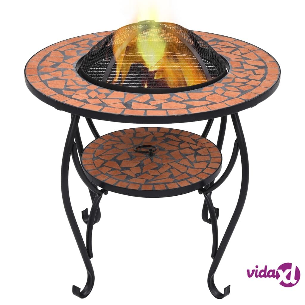 vidaXL Mosaic Fire Pit Table Terracotta 68 cm Ceramic