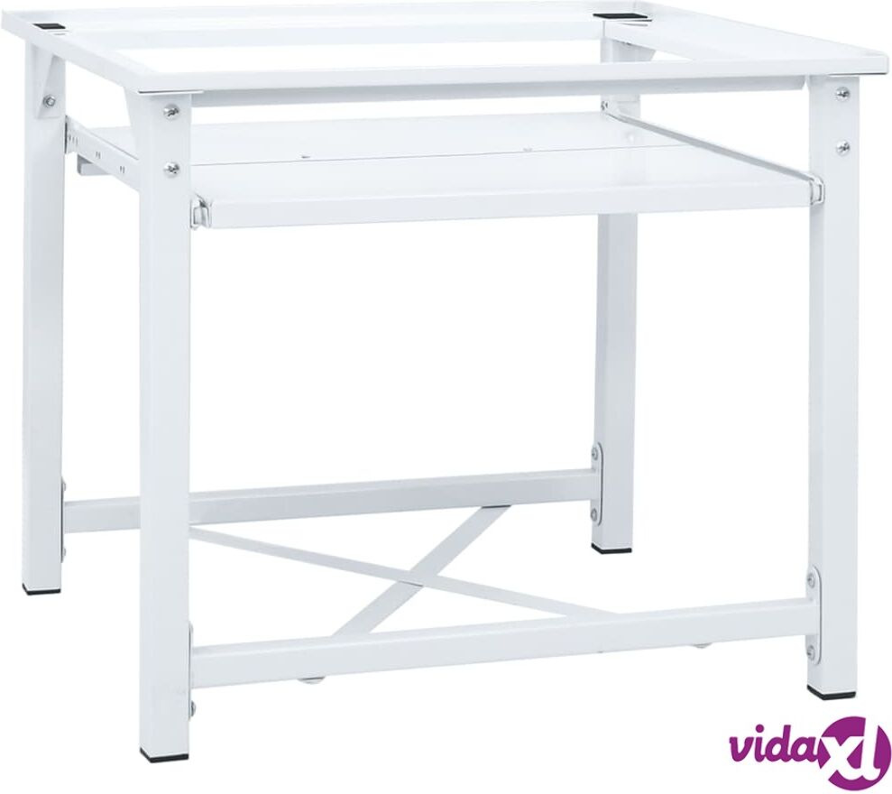 vidaXL Washing Machine Pedestal with Pull-Out Shelf White