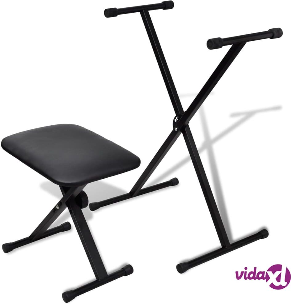 vidaXL Adjustable Keyboard Stand and Stool Set