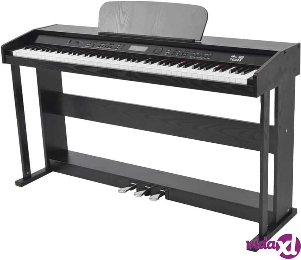 vidaXL 88-Key Digital Piano with Pedals Black Melamine Board