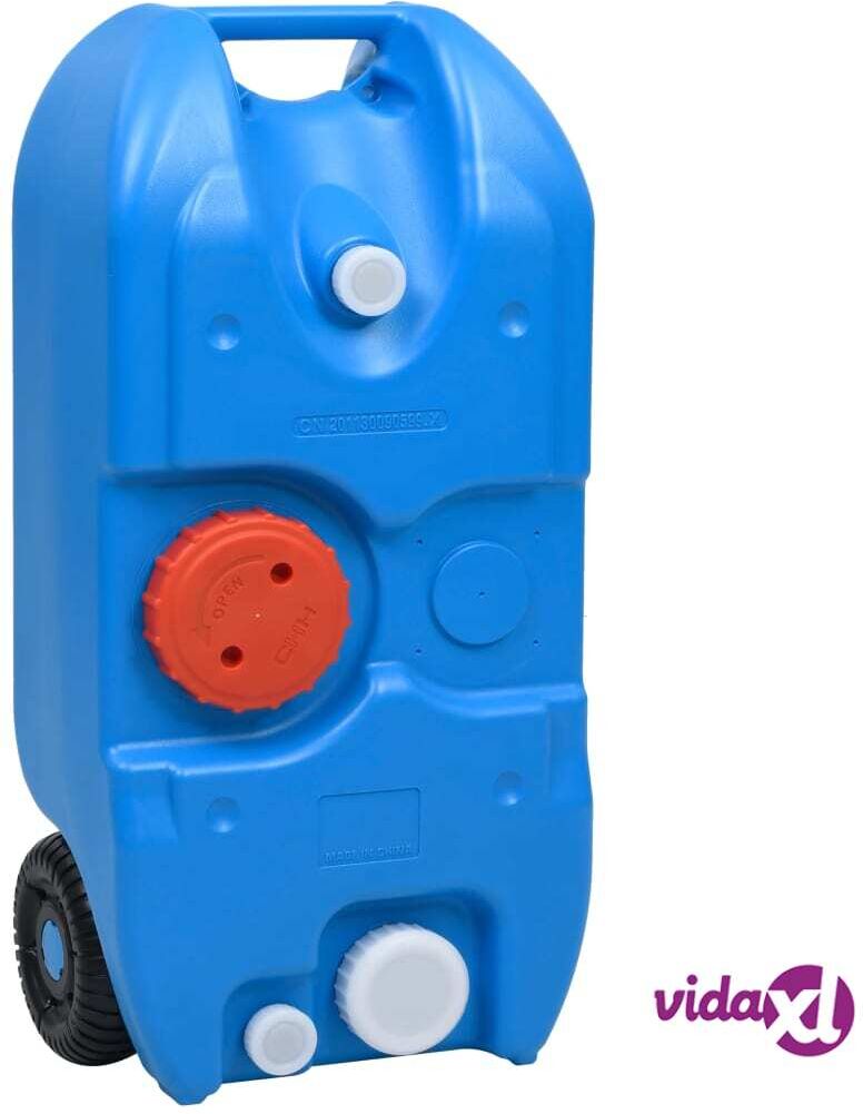 vidaXL Wheeled Water Tank for Camping 40 L Blue