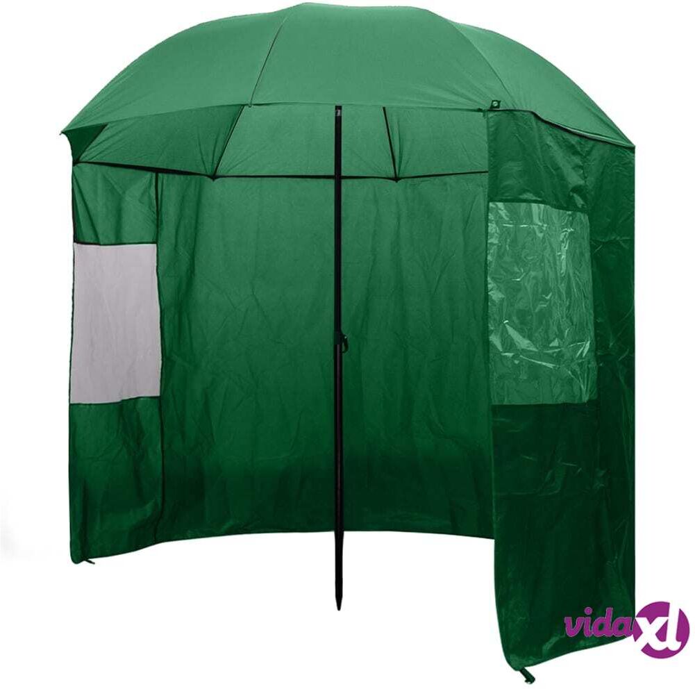 vidaXL Fishing Umbrella Green 240x210 cm