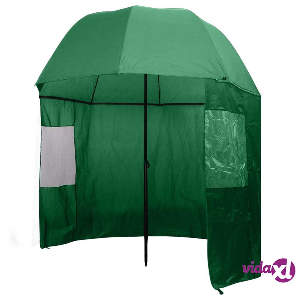 vidaXL Fishing Umbrella Green 300x240 cm